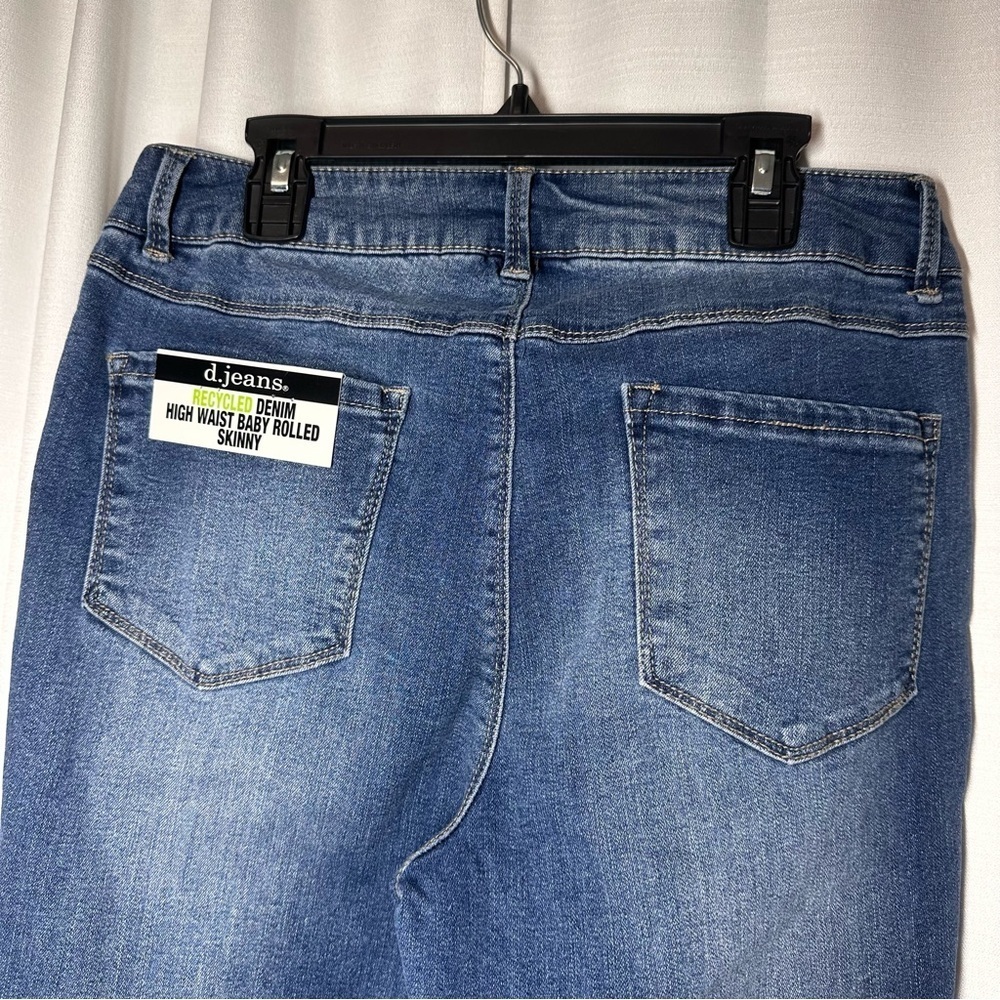 New D. Jeans High Waist Baby Rolled Skinny Jeans 8 Stretch Medium Wash Safira - Picture 6 of 10